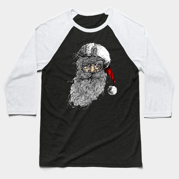 Cool Santa Baseball T-Shirt by Whatastory